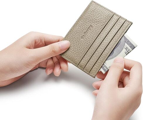 Leather credit card holder Minimalist Slim Front Pocket Wallet with ID Window Stylish and Durable Unisex Card Case drivers license holder in Saudi Arabia