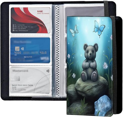 BEOTIWAD 240 Card Business Card Holder Wallet,Credit Card Portable Holder Business Card Organizer Capacity for Men & Women Perfect for Office and On-the-Go,France Eiffel Tower in Saudi Arabia