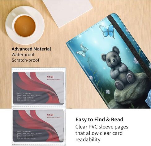 BEOTIWAD 240 Card Business Card Holder Wallet,Credit Card Portable Holder Business Card Organizer Capacity for Men & Women Perfect for Office and On-the-Go,France Eiffel Tower in Saudi Arabia