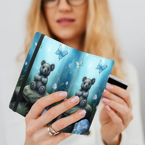 BEOTIWAD 240 Card Business Card Holder Wallet,Credit Card Portable Holder Business Card Organizer Capacity for Men & Women Perfect for Office and On-the-Go,France Eiffel Tower in Saudi Arabia