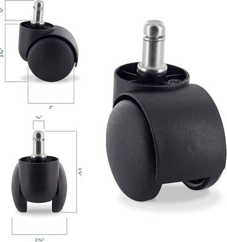 Outwater's Office Chair Replacement Caster Wheels | Nylon Material with Universal Stem/Grip Neck Stem 7/16" X 7/8th" | Set of 5 in Saudi Arabia