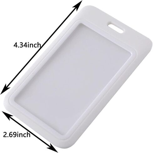 Card Holder ZZHXSM 4pcs White Hard Plastic Badge Holder School Student Office Supplies Bus Badge Card Protector Case Cover Card Sleeve in Saudi Arabia