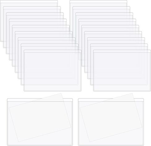 50 قطعة من جيوب بطاقات الفهرسة اللاصقة مقاس 3 × 5 بوصة من Yzzsjc مع 60 ورقة بطاقات فهرسة للتحميل، وحاملات بطاقات فهرسة شفافة للتنظيم، وصندوق تخزين، وصناديق تخزين in Kuwait