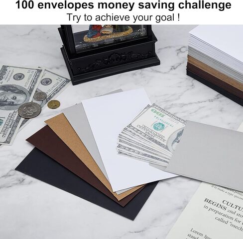 100 حزمة من مظاريف النقود الخضراء المتدرجة ذاتية اللصق مقاس 6.7x3.5 بوصة 120 جرامًا للمتر المربع، مناسبة لتحدي توفير المال في المغلف، ومظاريف النقود للنقود والميزانية والنصائح والشيكات والعملات المعدنية والتذاكر (Greenery-100) in Kuwait
