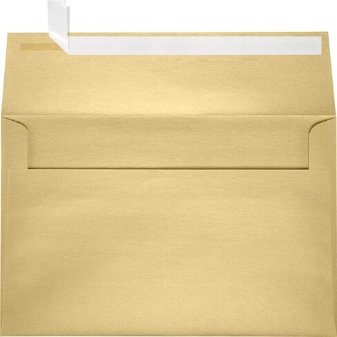 LUXPaper A9 Invitation Envelopes | Peel & Press | 5 3/4" x 8 3/4" | Blonde Metallic | 80lb. Text | 50 Qty in Saudi Arabia