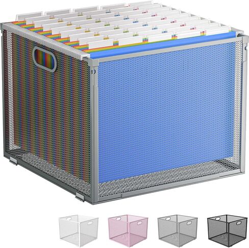Oterri Hanging File Organizer, Metal File Organizer, Portable Desktop File Organizer for Letter Size Folder, Mesh Hanging File Crate for Office,Folders Not Included(Cool Black-Large,1 Pack) in Saudi Arabia