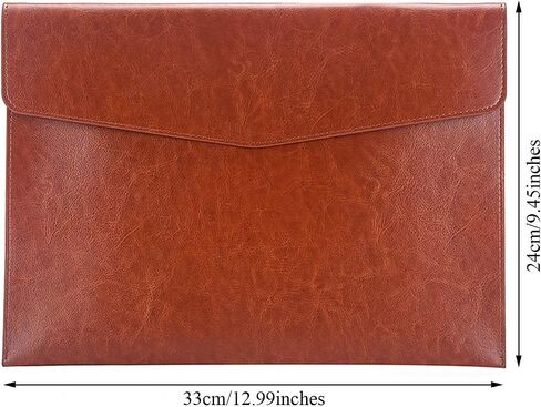 Enyuwlcm PU Leather A4 File Folder Document Holder Envelope Folder Case with Snap Closure for Receipt Contract Black&Brown in Saudi Arabia