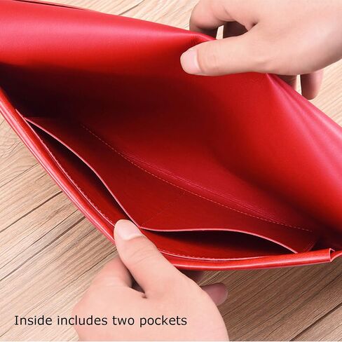 Enyuwlcm PU Leather A4 File Folder Document Holder Envelope Folder Case with Snap Closure for Receipt Contract Black&Brown in Saudi Arabia