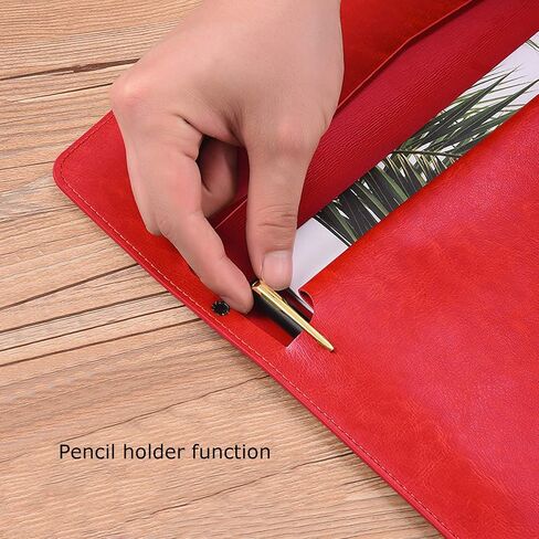 Enyuwlcm PU Leather A4 File Folder Document Holder Envelope Folder Case with Snap Closure for Receipt Contract Black&Brown in Saudi Arabia