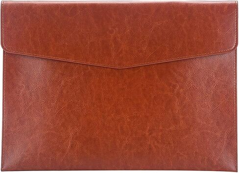 Enyuwlcm PU Leather A4 File Folder Document Holder Envelope Folder Case with Snap Closure for Receipt Contract Black&Brown in Saudi Arabia