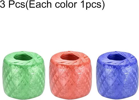 MECCANIXITY Polyester Nylon Plastic Rope Twine Household Bundled for Packing Gardening Craft,200m Length,3color Pack of 3 in Saudi Arabia