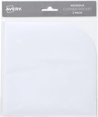 جيوب زاوية Avery، مقاس 15.24 سم × 15.24 سم، جيوب شفافة للمخططين وأجهزة الكمبيوتر المحمولة، جيبان لاصقان إجمالي (73715) in Kuwait