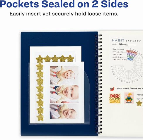 جيوب زاوية Avery، مقاس 15.24 سم × 15.24 سم، جيوب شفافة للمخططين وأجهزة الكمبيوتر المحمولة، جيبان لاصقان إجمالي (73715) in Kuwait