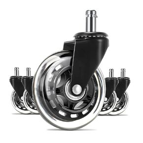 أثينا 5 قطع عجلات كراسي مكتب بديلة للخدمة الشاقة وآمنة لجميع الأرضيات بما في ذلك الخشب الصلب والبساط - مجموعة عجلات الكراسي ذات المقاس العالمي in Kuwait