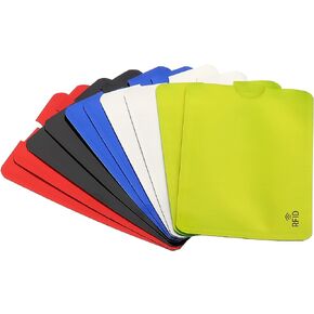 PATIKIL RFID Blocking Sleeves, 10 Pcs Aluminum Identity Theft Prevention Credit Cards Secure Protector Holders Sleeves for NFC Purse, 5 Colors in Kuwait