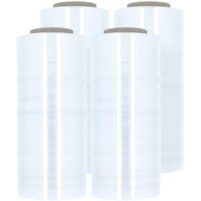 PSBM High Performance Pallet Stretch Wrap, 4 Pack Plastic Moving Wrap in 12 Inch x 1500 Feet, 47 Gauge, Clear Packing wrap for Moving, Ideal for Furniture Wrapping for Moving Purposes