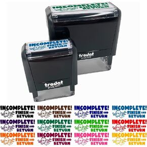 Incomplete! Finish and Return Teacher Student School Self-Inking Rubber Stamp Ink Stamper - 1-1/2 Inch Small - Black Ink in Kuwait