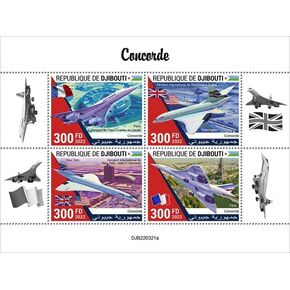 Djibouti - 2022 Aviation Concorde - 4 Stamp Sheet - DJB220321a in Saudi Arabia