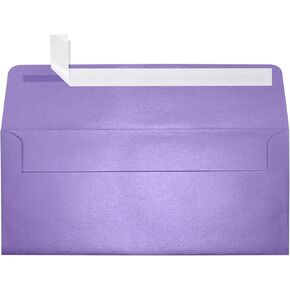 LUXPaper #10 مظاريف الأعمال | قشر واضغط | 4 1/8 بوصة × 9 1/2 بوصة | جمشت ميتاليك | 80 رطل. نص | 50 الكمية