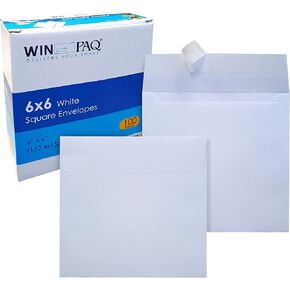WINPAQ 6 x 6 Square Envelope, 70lb White, Peel and Seal (100 counts/Pack) – Perfect for Invitation, Photo & Birthday Card in Kuwait