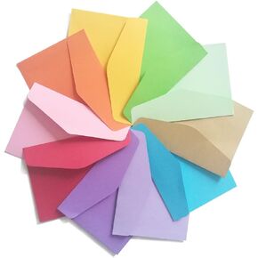 100 قطعة من المظاريف الصغيرة 10 ألوان ومظاريف بطاقة الهدية، ومظاريف بالحجم المثالي لتخصيص بطاقات الهدايا، ومظاريف الزفاف أو بطاقات مكان حفلة عيد الميلاد- 4.5 × 3.2 بوصة in Kuwait