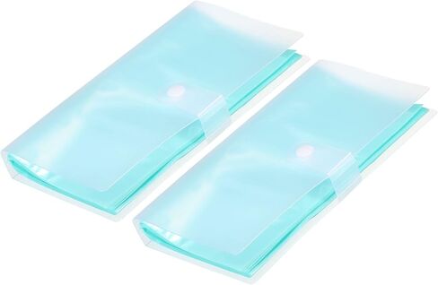 YOKIVE 2 Pcs Business Card Holder, Pocket Business Card Case Portable Plastic Keep Card Tidy, Great for Office, Home (Green, 7.56-Inch) in Saudi Arabia