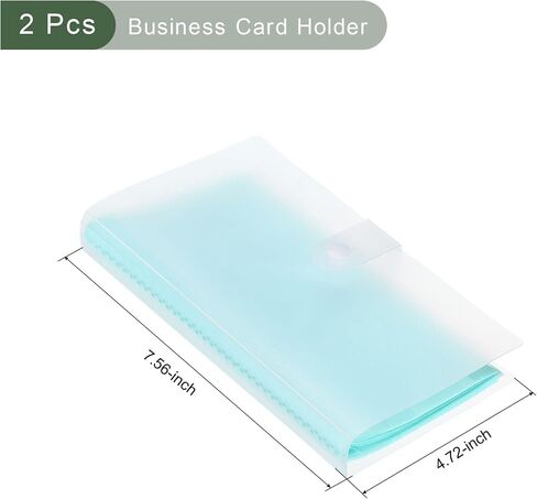 YOKIVE 2 Pcs Business Card Holder, Pocket Business Card Case Portable Plastic Keep Card Tidy, Great for Office, Home (Green, 7.56-Inch) in Saudi Arabia