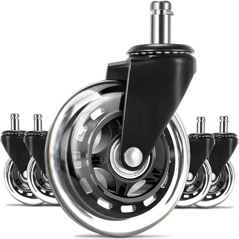 أثينا 5 قطع عجلات كراسي مكتب بديلة للخدمة الشاقة وآمنة لجميع الأرضيات بما في ذلك الخشب الصلب والبساط - مجموعة عجلات الكراسي ذات المقاس العالمي in Kuwait