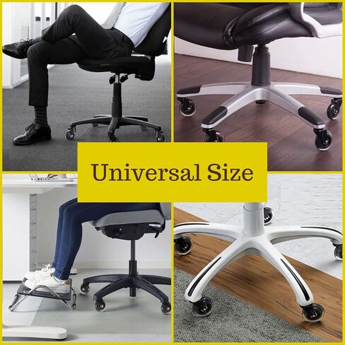 أثينا 5 قطع عجلات كراسي مكتب بديلة للخدمة الشاقة وآمنة لجميع الأرضيات بما في ذلك الخشب الصلب والبساط - مجموعة عجلات الكراسي ذات المقاس العالمي in Kuwait