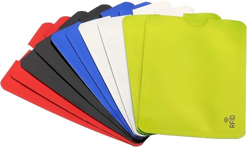 أكمام حجب PATIKIL RFID، 10 قطع من الألومنيوم لمنع سرقة الهوية وبطاقات الائتمان وحوامل حماية آمنة لمحفظة NFC، 5 ألوان in Kuwait