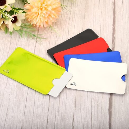أكمام حجب PATIKIL RFID، 10 قطع من الألومنيوم لمنع سرقة الهوية وبطاقات الائتمان وحوامل حماية آمنة لمحفظة NFC، 5 ألوان in Kuwait