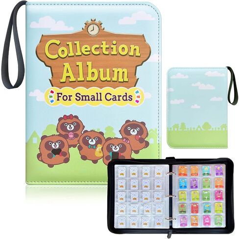 SENCAI 520 Game Mini Cards Binder Holder For Amiibo Animal Crossing Splatoon Zelda Nintendo Switch Cards NFC small Tags Cute Organizer Leather zipper Storage Book, Characters Equipment Coins Collector in Saudi Arabia