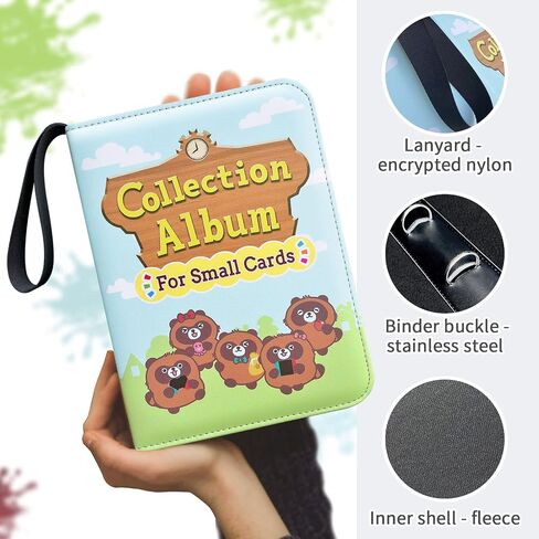 SENCAI 520 Game Mini Cards Binder Holder For Amiibo Animal Crossing Splatoon Zelda Nintendo Switch Cards NFC small Tags Cute Organizer Leather zipper Storage Book, Characters Equipment Coins Collector in Saudi Arabia
