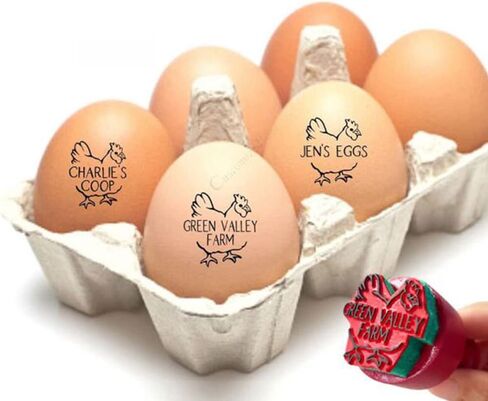 Personalized Egg Stamp, Custom Rubber Chicken Egg Label Stamp Mini Farm Fresh Eggs Stamp in Saudi Arabia