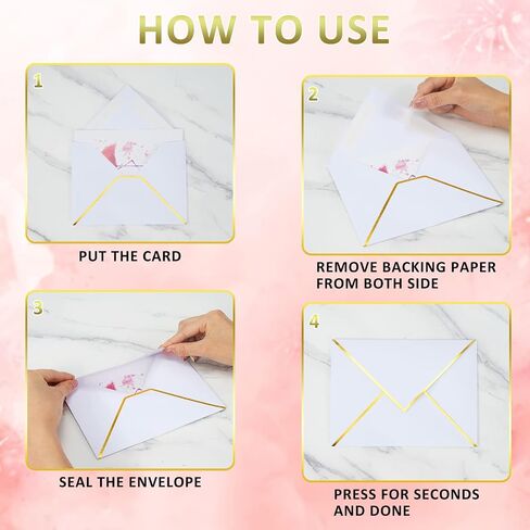 5X7 Envelopes for Invitations with Gold Border are 180 GSM Thick, Self Adhesive V-Flap A7 Envelopes works great for Weddings, Invitations, Gift Cards, Baby Shower and more! (Red, 50 Pack) in Saudi Arabia