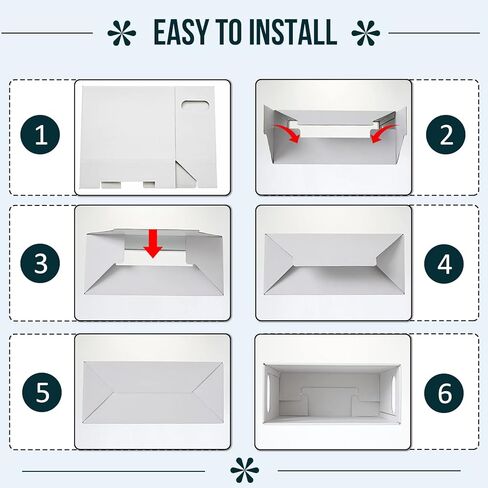 Y YOMA 4 عبوات من صناديق تنظيم الملفات المعلقة، صندوق تخزين من الورق المقوى لحجم الحروف، مجلد ملفات معلق، صناديق ملفات قابلة للطي، منظم مجلد سطح المكتب المحمول لوثائق المدرسة والمكتب المنزلي، أبيض in Kuwait