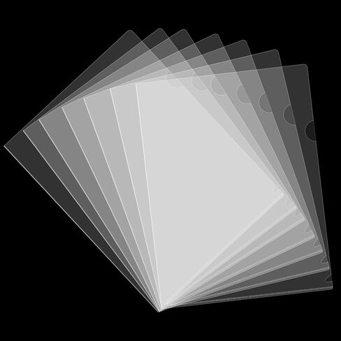 30 Pack Clear Document Folder Copy Safe Project Pocket L-Type Clear Plastic Folder A4/ Letter Size in Transparent Color… (30) in Kuwait