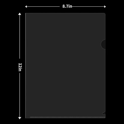 30 Pack Clear Document Folder Copy Safe Project Pocket L-Type Clear Plastic Folder A4/ Letter Size in Transparent Color… (30) in Kuwait