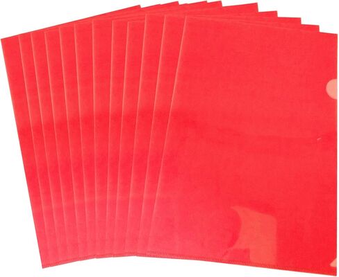 L-Type Plastic Folder Safe Project Pockets Transparent Clear Document Folder 12pcs for A4 paperPlastic Paper Jacket Sleeves in Assorted Project Folders(Blue) in Kuwait