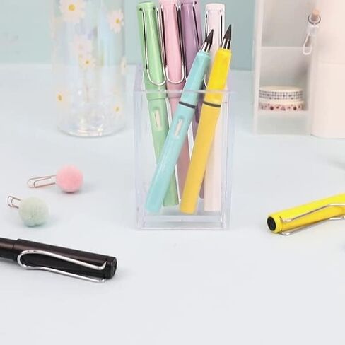 WOODZI 6 Sets Inkless Everlasting, Infinity Magic Pencil with Eraser, Tree-Friendly Cute Forever Pencil for Kids Writing, Sketch, Drawing, (6 Pencils + 6 Erasers + 6 Replacement Pen Tips) in Saudi Arabia