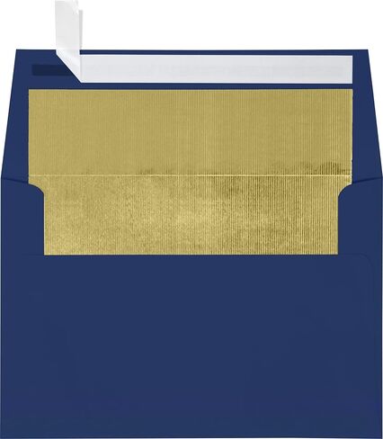 مظاريف دعوة مبطنة بورق الألمنيوم مقاس A7 من LUXPaper | قشر واضغط | 5 1/4 بوصة × 7 1/4 بوصة | أبيض مع بطانة لوكس حمراء | 60 رطل. نص | 50 الكمية in Kuwait