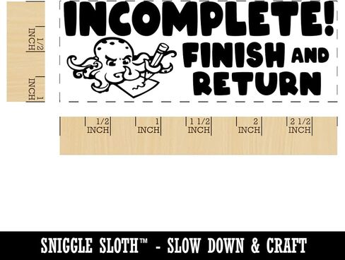 Incomplete! Finish and Return Teacher Student School Self-Inking Rubber Stamp Ink Stamper - 1-1/2 Inch Small - Black Ink in Saudi Arabia