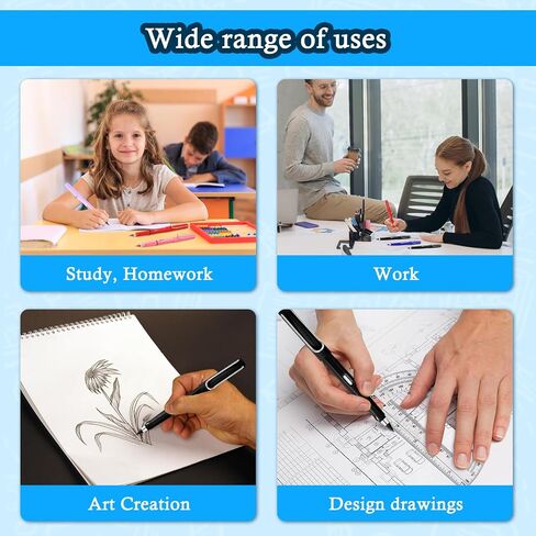 AIERSA 12Pcs Colored Forever Pencil with Erase,That Never Needs Sharpened Long Lasting Writing Infinity Pencil,No Sharpen Endless Pencils with 12Pcs Lead, for School Office Supplies in Saudi Arabia