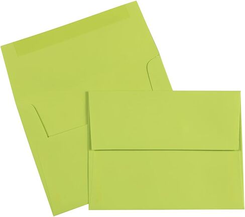 JAM PAPER #10 مظاريف ملونة للأعمال - 4 1/8 × 9 1/2 - أخضر ليموني فائق - 50/عبوة in Kuwait