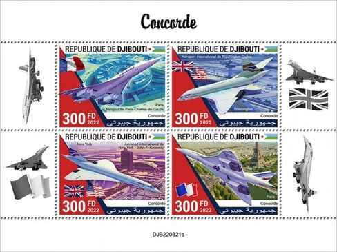 Djibouti - 2022 Aviation Concorde - 4 Stamp Sheet - DJB220321a in Saudi Arabia