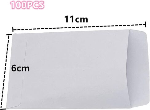 Small Envelopes, Cash Coin Money Envelopes 100 Pack Mini Seed Packet Tip White Envelope for Packing Small Parts Coins Notes Beads (2.4 x 3.9 inches) in Saudi Arabia
