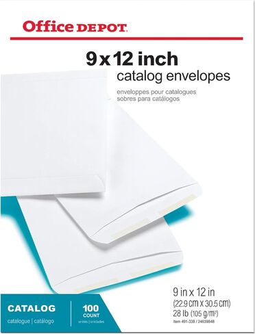 Office Depot Catalog Envelopes, 9in. x 12in., White, Box Of 100, OM96570 in Saudi Arabia