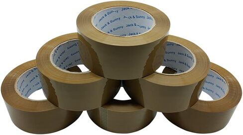 شريط تعبئة صامت بني - لفات إعادة تعبئة شريط بني منخفض الضوضاء مقاس 1.88 بوصة - شريط شحن عالي التحمل بطول 66 ياردة للتغليف، وختم الكرتون، والنقل والتخزين، والأعمال التجارية الصغيرة عبر الإنترنت (6 لفات) in Kuwait