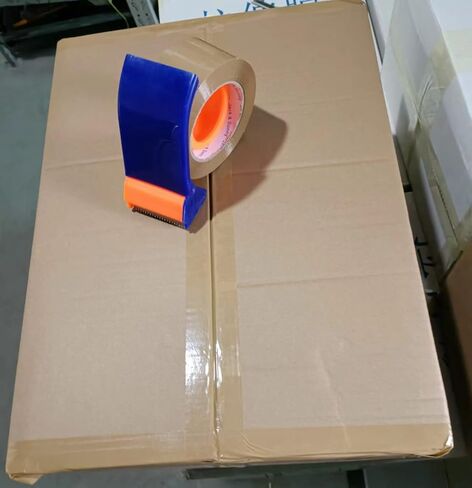 شريط تعبئة صامت بني - لفات إعادة تعبئة شريط بني منخفض الضوضاء مقاس 1.88 بوصة - شريط شحن عالي التحمل بطول 66 ياردة للتغليف، وختم الكرتون، والنقل والتخزين، والأعمال التجارية الصغيرة عبر الإنترنت (6 لفات) in Kuwait