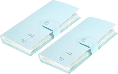 YOKIVE 2 Pcs Business Card Holders, Pocket Business Card Case Portable Plastic Keep Card Tidy, Great for Office, Home (Light Blue, 7.56-Inch) in Kuwait